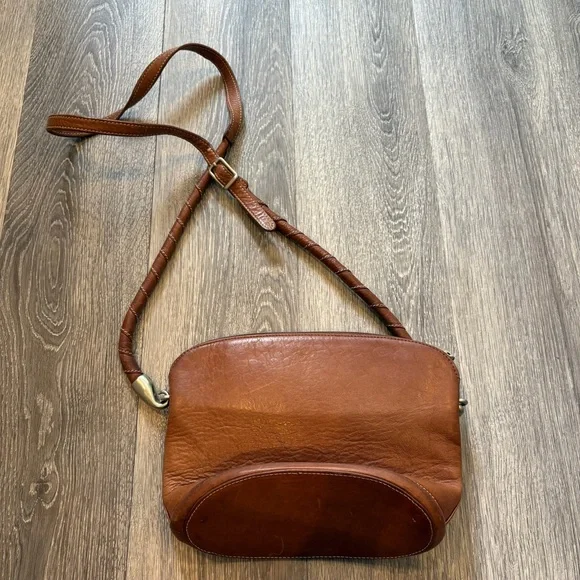 Denver Buffalo Company Brown Leather Crossbody Bag Purse - Picture 2 of 7